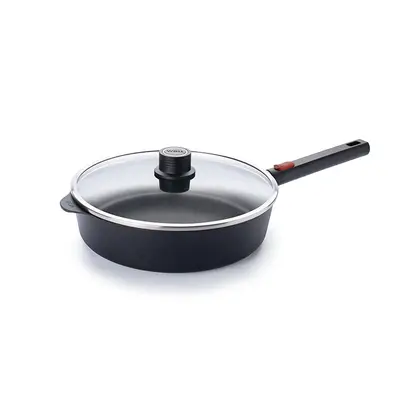 Eco Logic QXR - Głęboka patelnia tytanowa z powłoką nieprzywierającą PFAS Free Ø 28 cm, odpinany uchwyt z tworzywa, WOLL