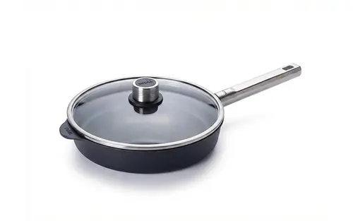 Eco Logic QXR PRO - Patelnia tytanowa z powłoką nieprzywierającą PFAS Free Ø 24 cm, stalowy uchwyt, WOLL