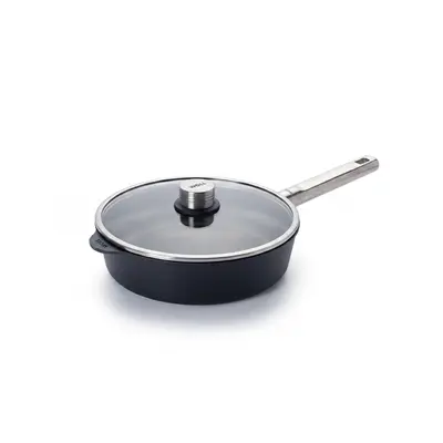 Eco Logic QXR PRO - Głęboka patelnia tytanowa z powłoką nieprzywierającą PFAS Free Ø 24 cm, stalowy uchwyt, WOLL