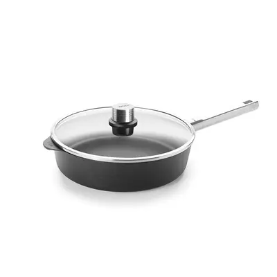 Eco Logic QXR PRO - Głęboka patelnia tytanowa z powłoką nieprzywierającą PFAS Free Ø 28 cm, stalowy uchwyt, WOLL