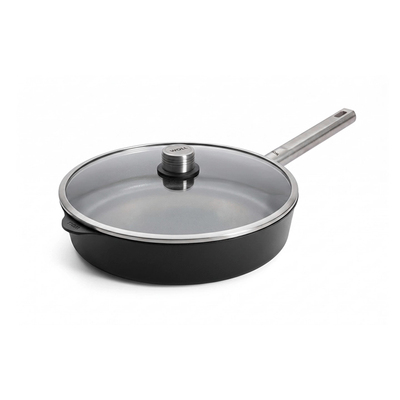 Eco Logic QXR PRO - Głęboka patelnia tytanowa z powłoką nieprzywierającą PFAS Free Ø 32 cm, stalowy uchwyt, WOLL