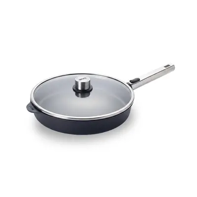Eco Logic QXR PRO - Patelnia tytanowa z powłoką nieprzywierającą PFAS Free Ø 28 cm, odpinany stalowy uchwyt, WOLL